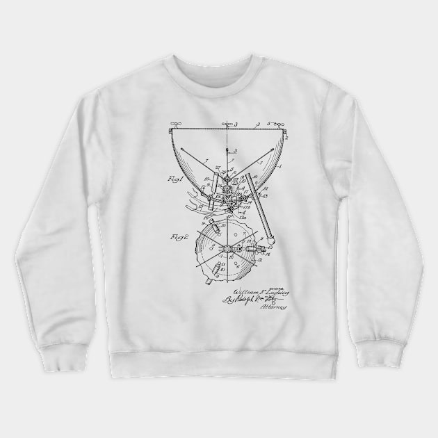 Kettle Drum and Timpani Vintage Patent Hand Drawing Crewneck Sweatshirt by TheYoungDesigns